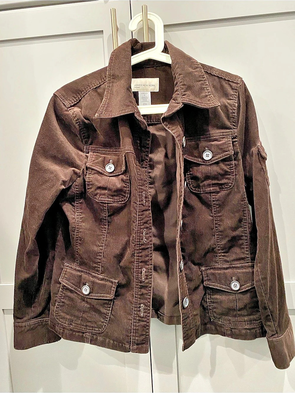 Jones New York Sport Corduroy Jacket in Brown Size Medium